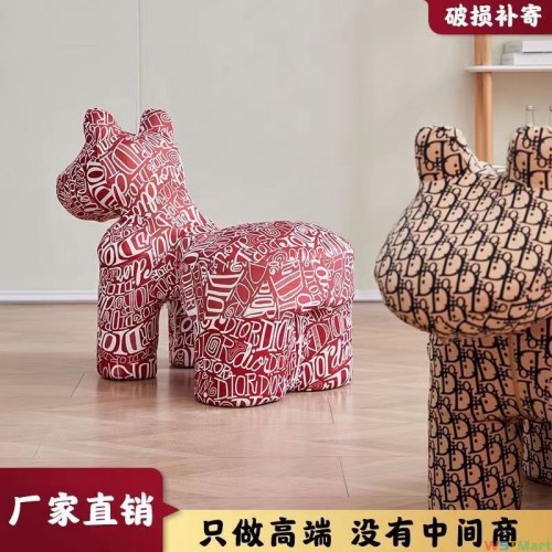 小马椅网红创意椅子亲子儿童凳卡通可爱动物座椅沙发客厅创意摆件