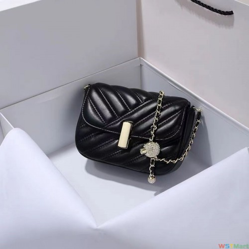 真皮菱格包包女小香风2024新款高级感软皮单肩时尚斜挎小羊皮方包