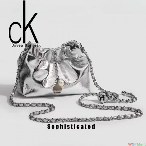 2024新款女包时尚百搭设计小众真皮链条包斜挎手机小挎包