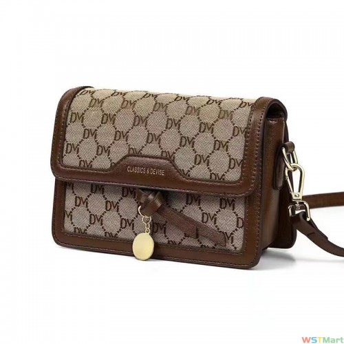 新款女士高级质感格子印花手提包女时尚休闲背包