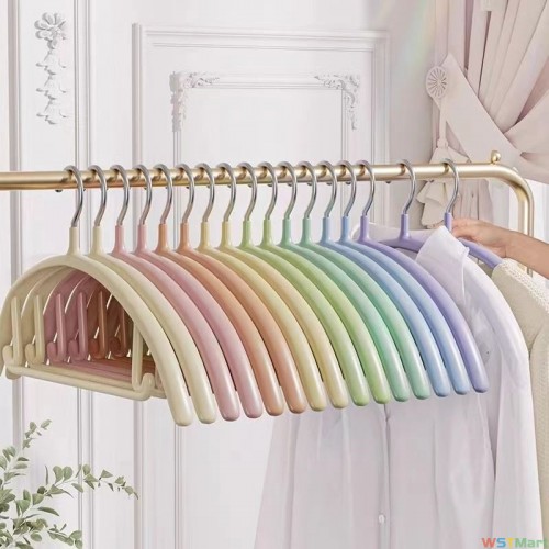 彩虹衣架无痕防滑半圆晾衣服不锈钢