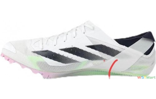 小蝉翼adidas Adizero Finesse 轻盈舒适 织物皮革 低帮 碳板 短跑跑步鞋 男女同款 绿蓝紫