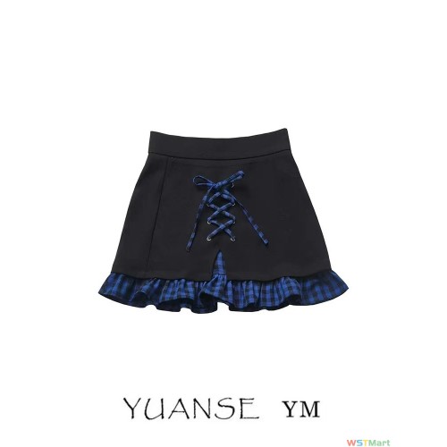 2024新款韩版流苏绑带短裙女