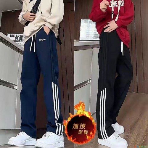 冬季加绒加厚牛仔裤男直筒宽松 宽松版