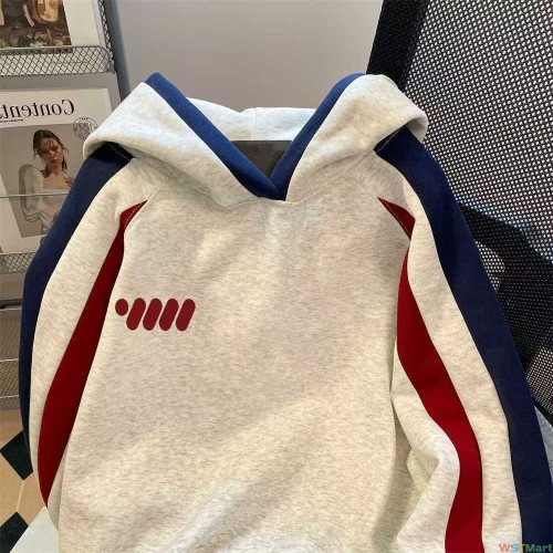 欧美式潮牌连帽卫衣女秋冬季加绒宽松oversize洋气百搭上衣