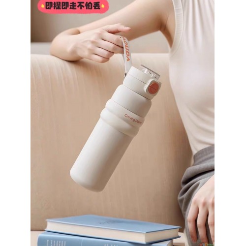 2024保温杯不锈钢吸管陶瓷可爱便携316不锈钢高颜值食品级吸管陶瓷保温