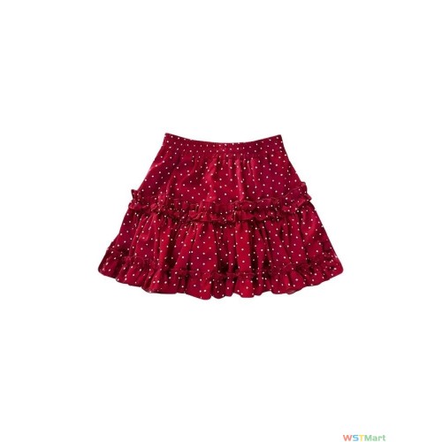 红色波点辣妹短裙