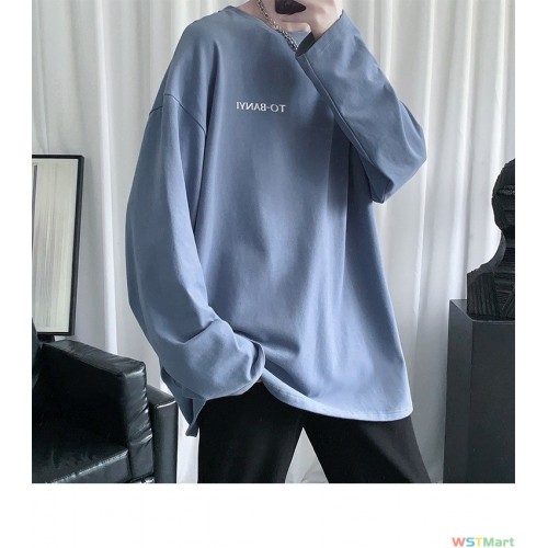 NASA纯棉白色长袖t恤士春秋季款打底衫内搭上衣潮牌ins宽松卫衣