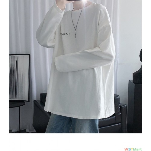 NASA纯棉白色长袖t恤士春秋季款打底衫内搭上衣潮牌ins宽松卫衣