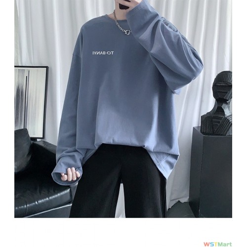 NASA纯棉白色长袖t恤士春秋季款打底衫内搭上衣潮牌ins宽松卫衣