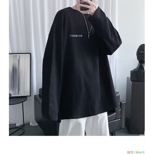 NASA纯棉白色长袖t恤士春秋季款打底衫内搭上衣潮牌ins宽松卫衣