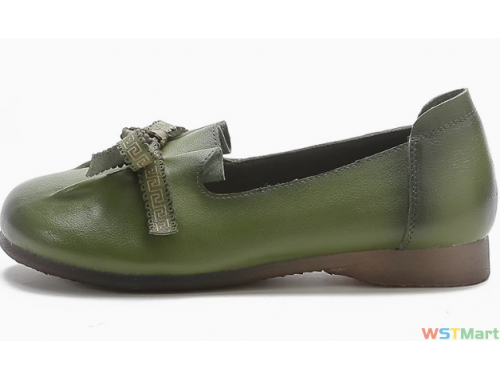 真皮妈妈鞋软底舒适皮鞋春秋款头层牛皮复古女鞋平底圆头中年鞋