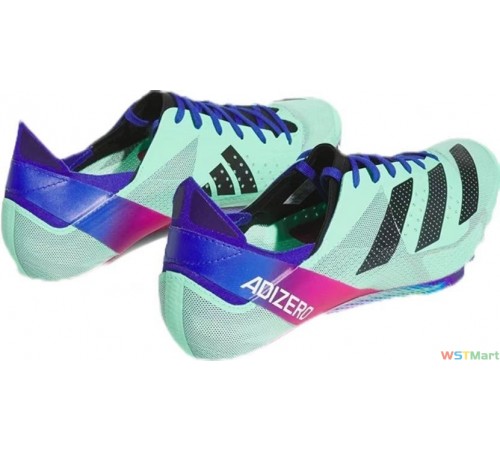 小蝉翼adidas Adizero Finesse 轻盈舒适 织物皮革 低帮 碳板 短跑跑步鞋 男女同款 绿蓝紫