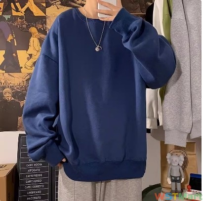 现货圆领卫衣潮ins白色长袖t恤潮流百搭宽松新款生春秋上衣服