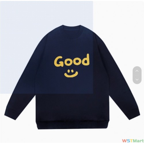 Drew bieber good字母小众潮牌美式秋冬加绒宽松男士情侣圆领卫衣