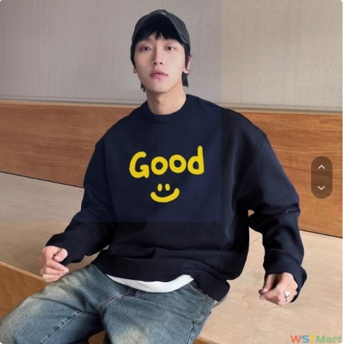 Drew bieber good字母小众潮牌美式秋冬加绒宽松男士情侣圆领卫衣