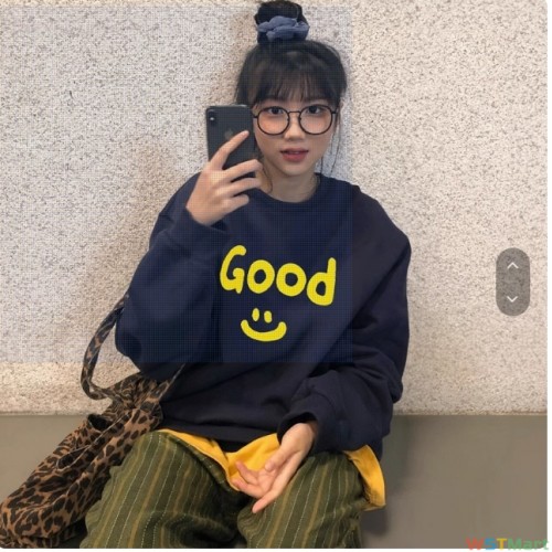 Drew bieber good字母小众潮牌美式秋冬加绒宽松男士情侣圆领卫衣