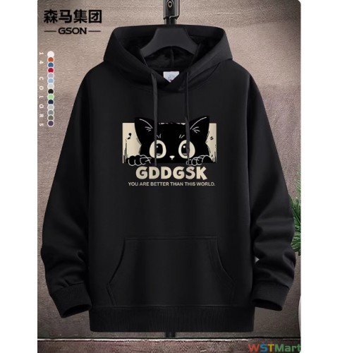 森马集团连帽卫衣男女春秋冬款宽松百搭加绒加厚潮牌纯棉情侣帽衫