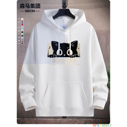 森马集团连帽卫衣男女春秋冬款宽松百搭加绒加厚潮牌纯棉情侣帽衫