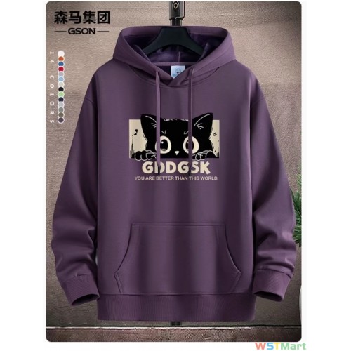 森马集团连帽卫衣男女春秋冬款宽松百搭加绒加厚潮牌纯棉情侣帽衫