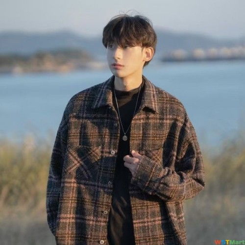 秋季小香风格子外套士韩版潮流休闲2023新款潮牌夹克衬衫上衣服