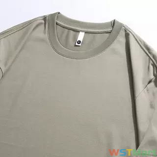 鲲海鹏云装夏季新款圆领纯色短袖t恤士潮牌圆摆宽松半袖上衣