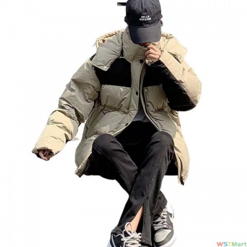 牛角扣羽绒棉服oversize女2023冬季新款韩系时尚宽松显瘦棉袄外套