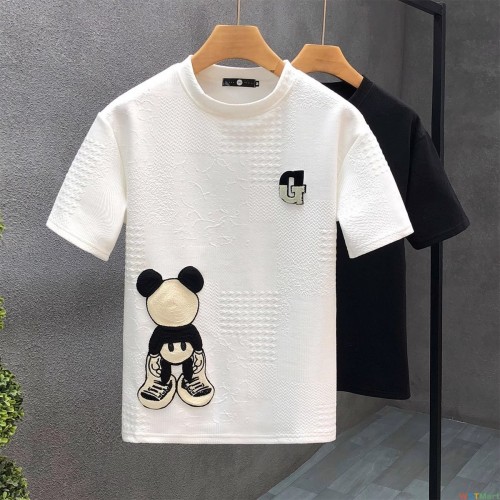 鲲海鹏云装夏季新款圆领纯色短袖t恤士潮牌圆摆宽松半袖上衣