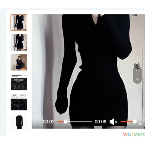 春秋黑色辣妹女新款显瘦针织短裙修身包臀春季裙子后妈打底连衣裙