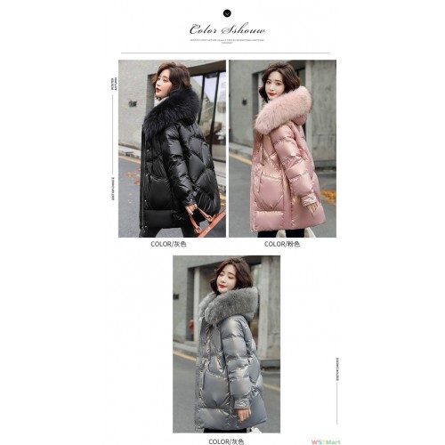 90绒白鸭绒貉子真毛领女式羽绒服大衣气质端女2022冬羽绒衣外套