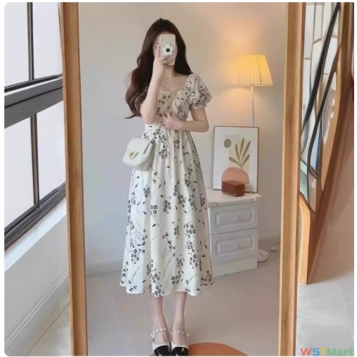 级感茶歇法式初恋碎花连衣裙女夏2024新款小个子温柔风雪纺长裙