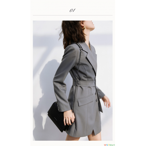 法式气质级感西装裙子女2024年秋季新款气质收腰a字短裙连衣裙