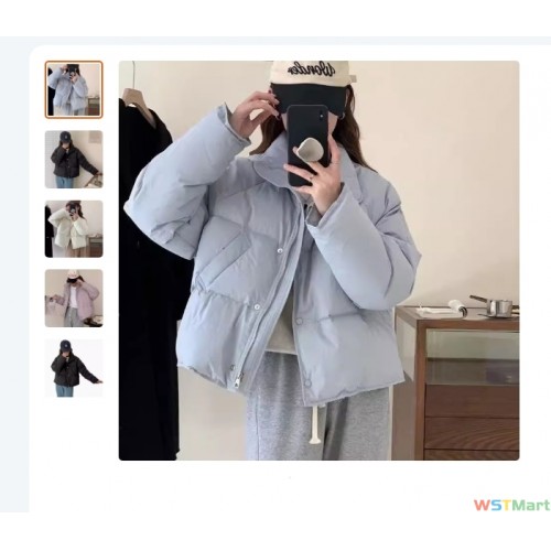 羽绒棉服女短款2024韩版小个子纯色时尚面包服保暖冬季外套棉衣潮