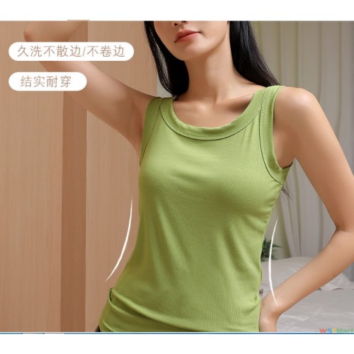 小吊带背心女夏外穿内搭法式别致打底衫白色宽带工字螺纹美背上衣