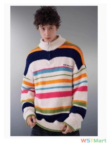 韩系潮流小众慵懒风设计毛衣秋冬女情侣装2023新款针织衫潮上衣