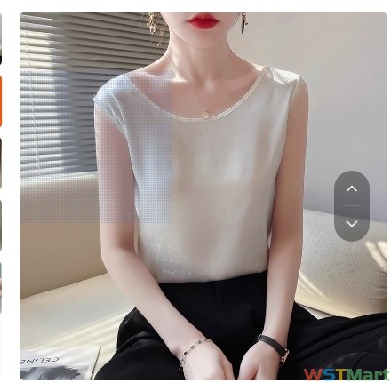 字母印花缎面丝滑背心女夏季新款西装内搭2024年桑蚕丝圆领吊带