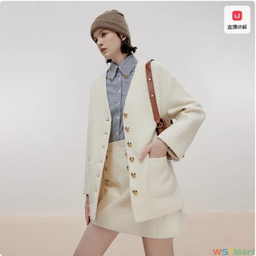 朗姿欧洲EiLEEN ELITEE羊毛气质高级感呢大衣2024冬新款毛呢外套