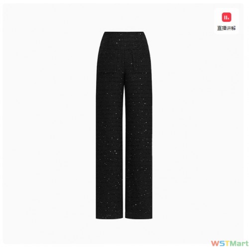 MaisonWester24秋冬新款女装亮片小香风大西装+直筒长裤时尚套装