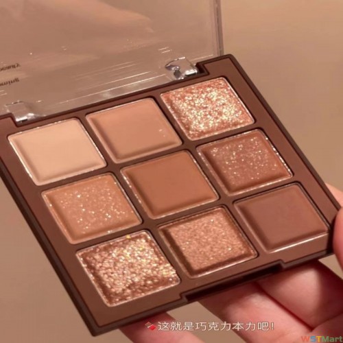 巧克力九色眼影盘小众摩卡大地色闪粉平价学生正品化妆品彩妆