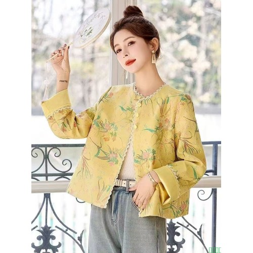 2025春季新款新中式国风提花气质减龄短款外套小香风超火唐装上衣