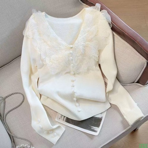 丝柏舍2025春装新女士时尚简约显瘦套头气质V领长袖针织衫