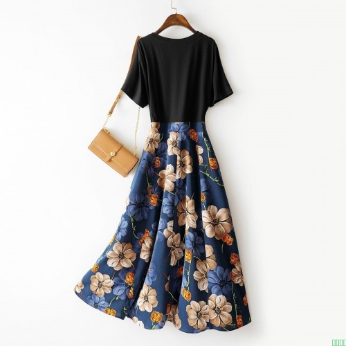 IHIMI/海谧【印花裙子气质收腰显瘦连衣裙】25夏新款中长款连衣裙