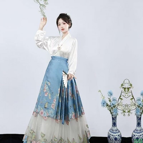 意昭原创【蝶恋花】仿妆花马面裙日常春夏套装新中式汉服女2025款