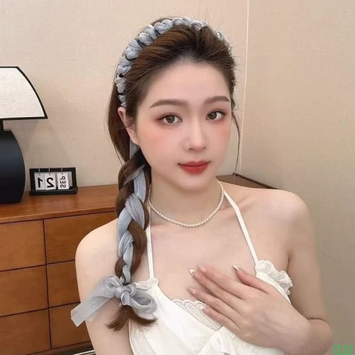 韩版简约轻奢头绳碎碎冰高级感编发发箍名媛两用气质扎头发头绳女