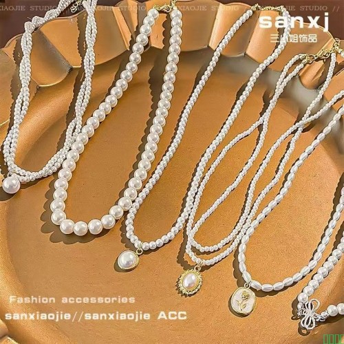 巴洛克珍珠项链法式轻奢小众高级感锁骨链2024新款爆款颈链配饰女