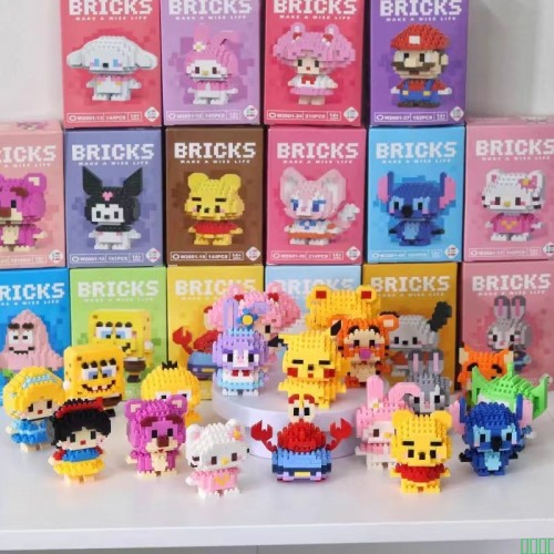 批发微型小颗粒儿童拼装积木益智玩具送女孩立体摆件礼物