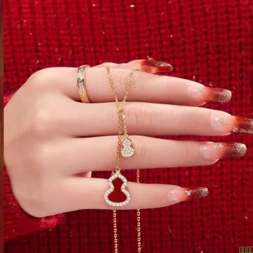 流苏双葫芦项链女小众轻奢新中式锁骨链国风气质配饰送情人节礼物