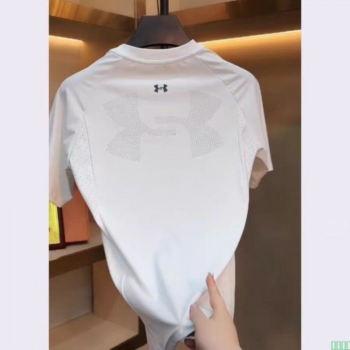 原标夏季新款圆领男士T恤冰丝凉爽速干半袖时尚激光打孔网眼上衣