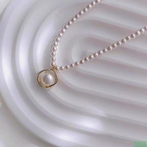 小米玻璃珍珠项链女2025新款爆款轻奢锁骨链小众精致潮吊坠颈链