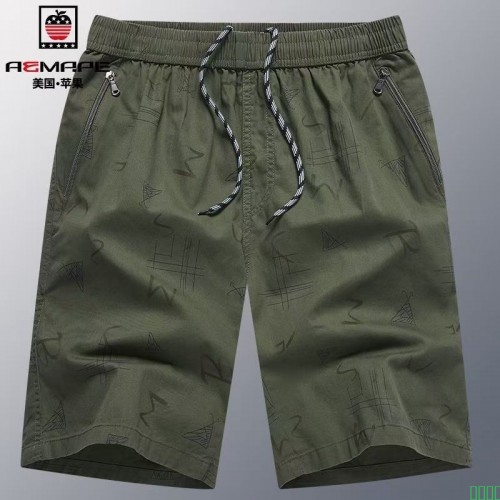 美国苹果2025新款沙滩裤子中年男士纯棉外穿短裤爸爸装夏季五分裤